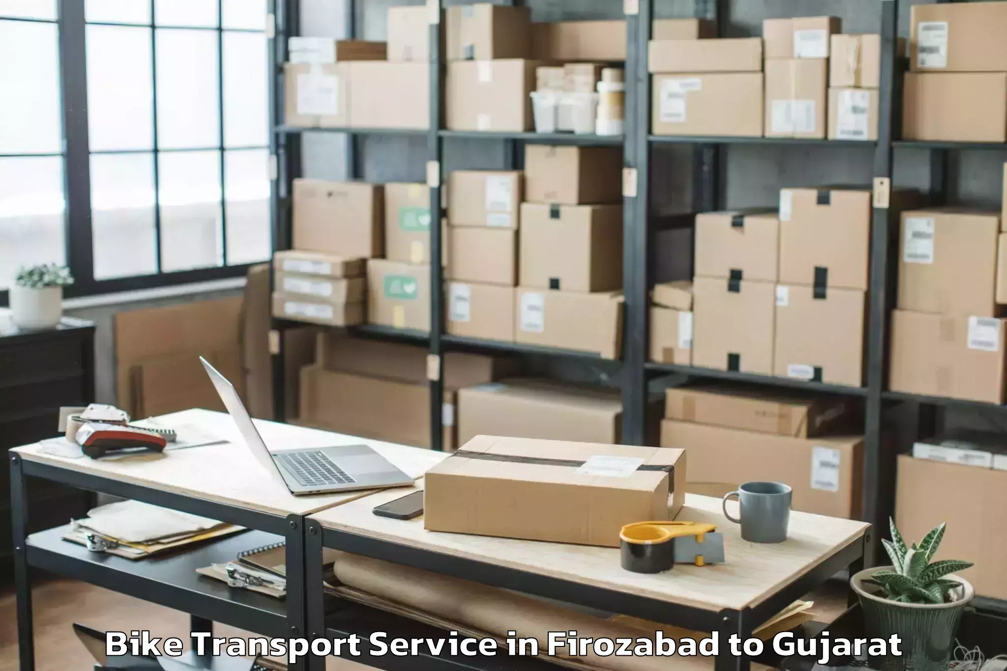 Book Firozabad to Gandevi Bike Transport Online